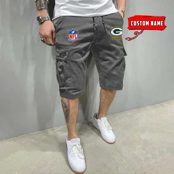 Green Bay Packers Men’s Patched Drawstring Waist Cargo Shorts SPTMPDWCS012 - Image 4