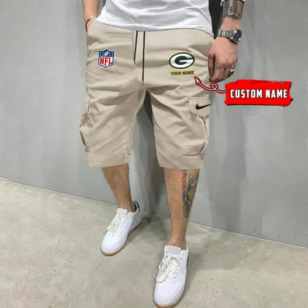 Green Bay Packers Men’s Patched Drawstring Waist Cargo Shorts SPTMPDWCS012 - Image 5