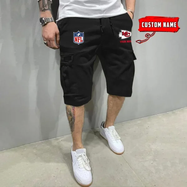 Kansas City Chiefs Men’s Patched Drawstring Waist Cargo Shorts SPTMPDWCS016