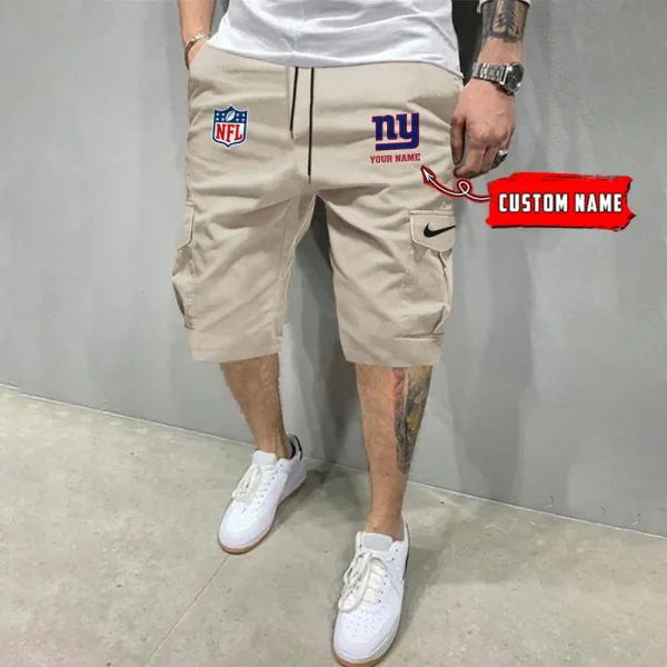 New York Giants Men’s Patched Drawstring Waist Cargo Shorts SPTMPDWCS024 - Image 6