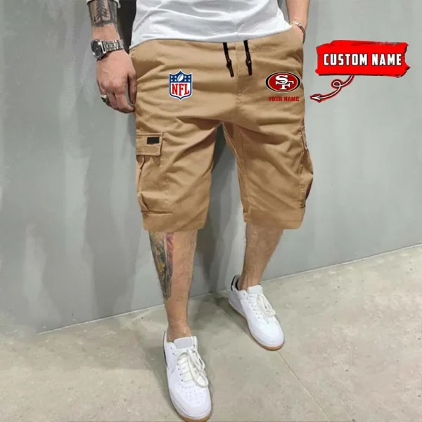 San Francisco 49ers Men’s Patched Drawstring Waist Cargo Shorts SPTMPDWCS028 - Image 4