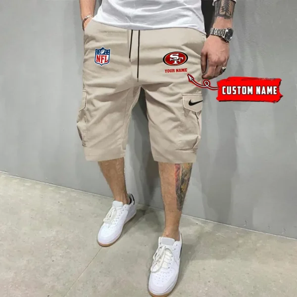 San Francisco 49ers Men’s Patched Drawstring Waist Cargo Shorts SPTMPDWCS028 - Image 5