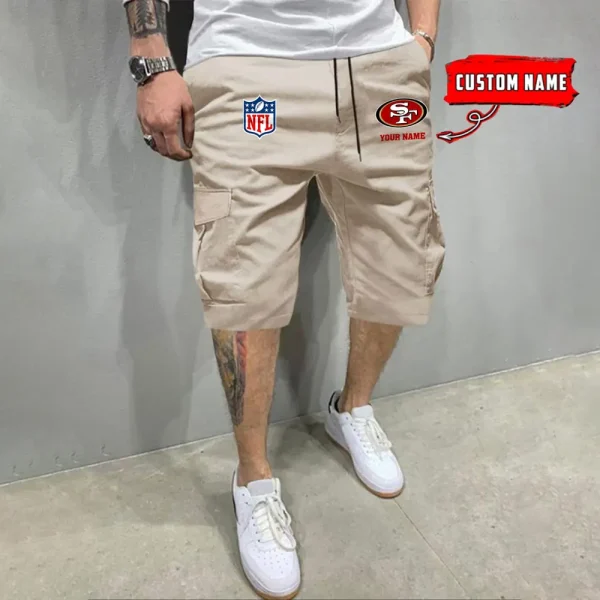 San Francisco 49ers Men’s Patched Drawstring Waist Cargo Shorts SPTMPDWCS028 - Image 6