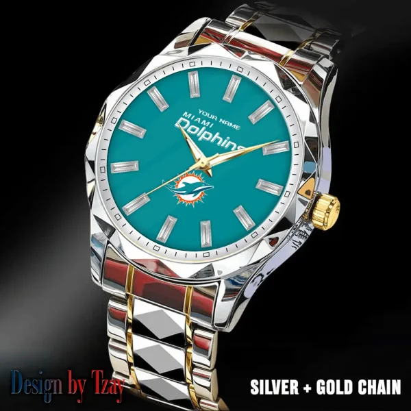 Miami Dolphins Luxury Diamond Men Wristwatch Trending 2025 SPTDMW085 - Image 2