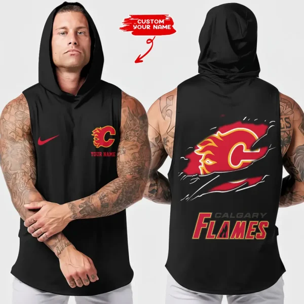Calgary Flames NHL Sleeveless Pullover Hoodie Trending 2025 AZHTT123