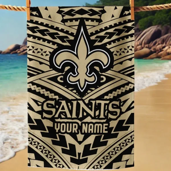 New Orleans Saints New Style Maori Tribal Pattern Beach Towel