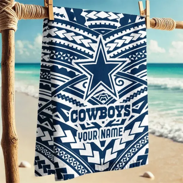 Dallas Cowboys New Style Maori Tribal Pattern Beach Towel - Image 2