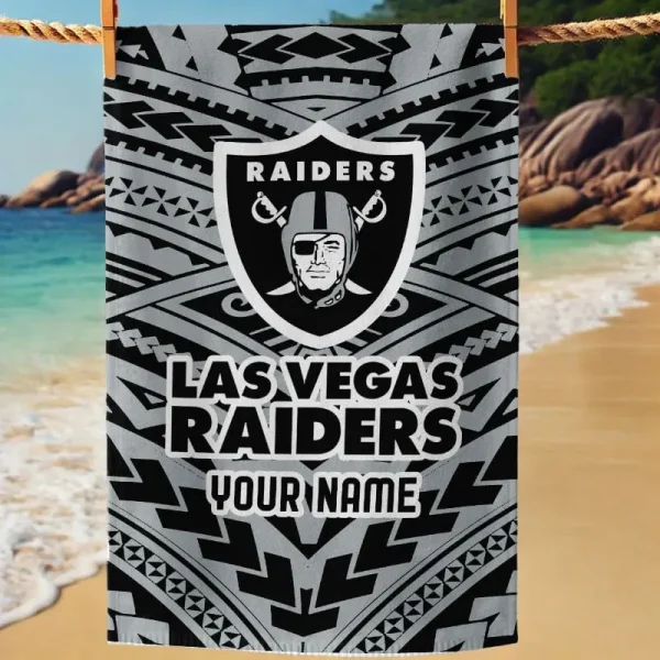 Las Vegas Raiders New Style Maori Tribal Pattern Beach Towel