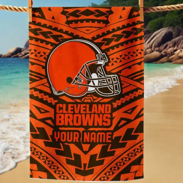 Cleveland Browns New Style Maori Tribal Pattern Beach Towel