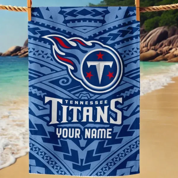 Tennessee Titans New Style Maori Tribal Pattern Beach Towel