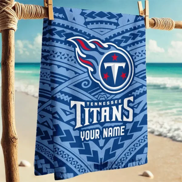 Tennessee Titans New Style Maori Tribal Pattern Beach Towel - Image 2