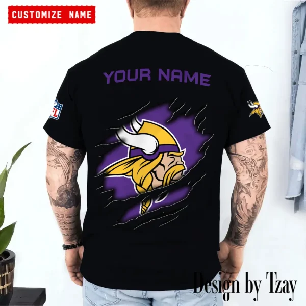 Minnesota Vikings Summer Fashion Casual T-Shirt Gift For Sport Fans AZTS1069 - Image 2
