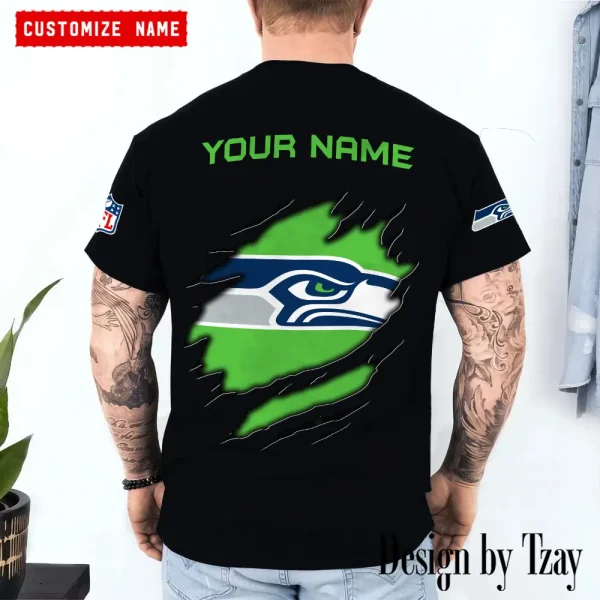 Seattle Seahawks Summer Fashion Casual T-Shirt Gift For Sport Fans AZTS1080 - Image 2