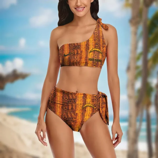 Los Angeles Chargers Women’s One-shoulder Two Piece Swimsuit Set