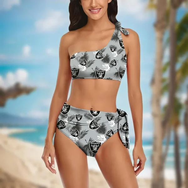 Las Vegas Raiders Women’s One-shoulder Two Piece Swimsuit Set