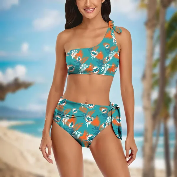 Miami Dolphins Women’s One-shoulder Two Piece Swimsuit Set