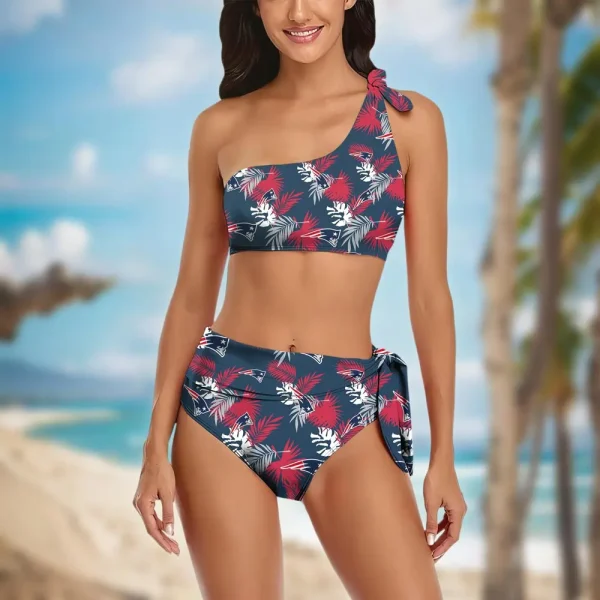 New England Patriots Women’s One-shoulder Two Piece Swimsuit Set