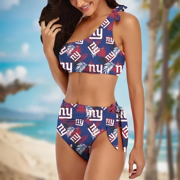 New York Giants Women’s One-shoulder Two Piece Swimsuit Set - Image 3