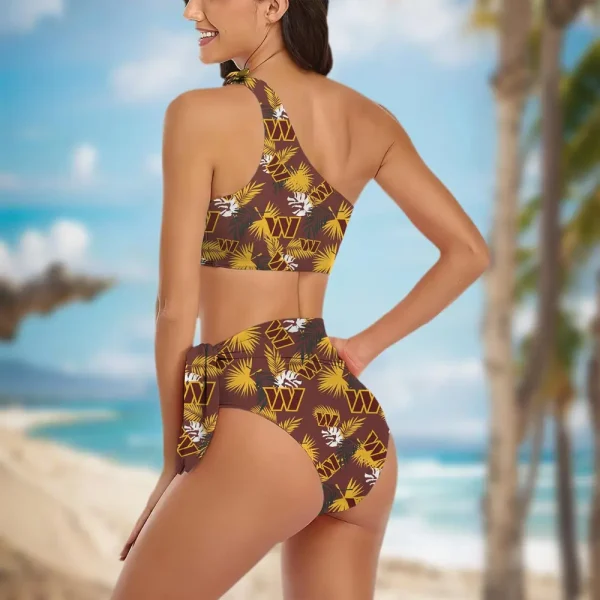 Washington Commanders Women’s One-shoulder Two Piece Swimsuit Set - Image 2