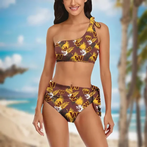 Washington Commanders Women’s One-shoulder Two Piece Swimsuit Set