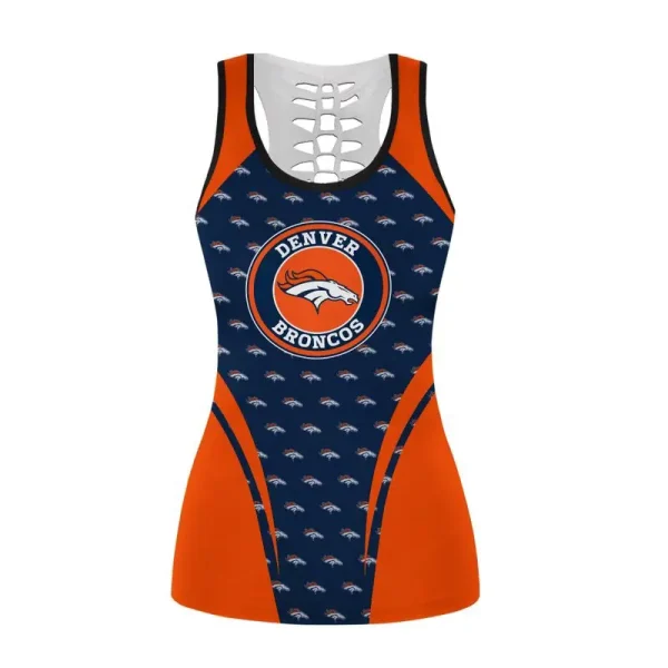 Denver Broncos Combo Hollow Tank Top Sports Shorts - Image 3