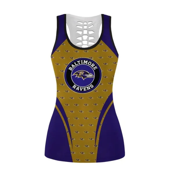 Baltimore Ravens Combo Hollow Tank Top Sports Shorts - Image 3