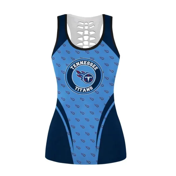 Tennessee Titans Combo Hollow Tank Top Sports Shorts - Image 3