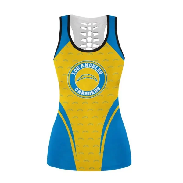 Los Angeles Chargers Combo Hollow Tank Top Sports Shorts - Image 3