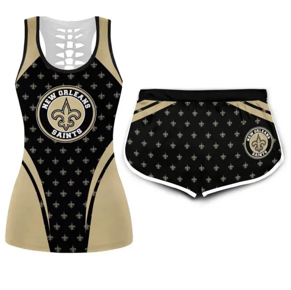 New Orleans Saints Combo Hollow Tank Top Sports Shorts