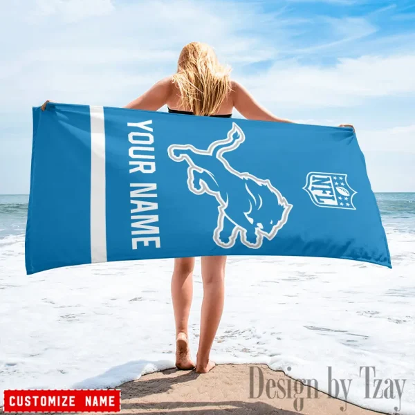 Detroit Lions Personalized Limited Edition Beach Towel For Fan AZBTOWEL365