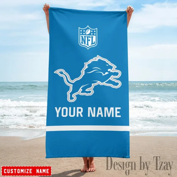 Detroit Lions Personalized Limited Edition Beach Towel For Fan AZBTOWEL365 - Image 2