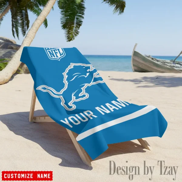 Detroit Lions Personalized Limited Edition Beach Towel For Fan AZBTOWEL365 - Image 3