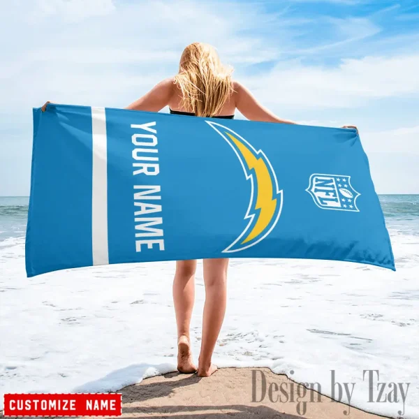 Los Angeles Chargers Personalized Limited Edition Beach Towel For Fan AZBTOWEL372 - Image 2