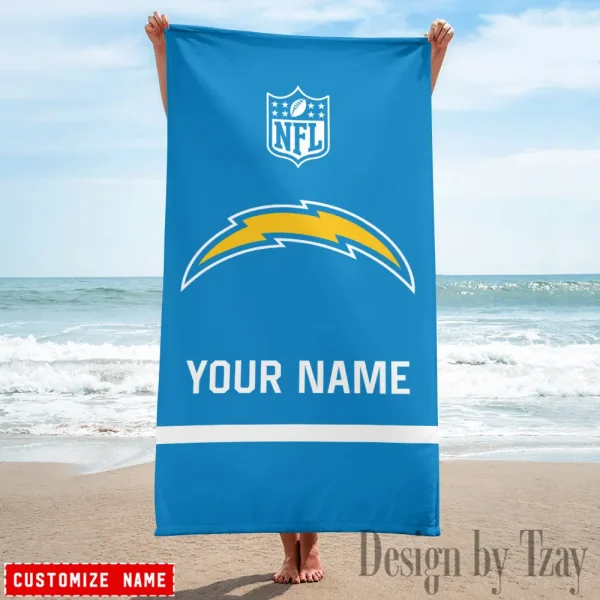 Los Angeles Chargers Personalized Limited Edition Beach Towel For Fan AZBTOWEL372 - Image 3