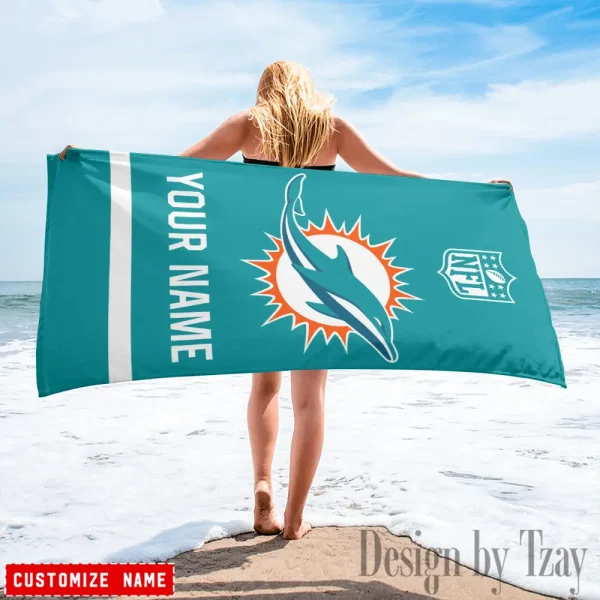 Miami Dolphins Personalized Limited Edition Beach Towel For Fan AZBTOWEL374
