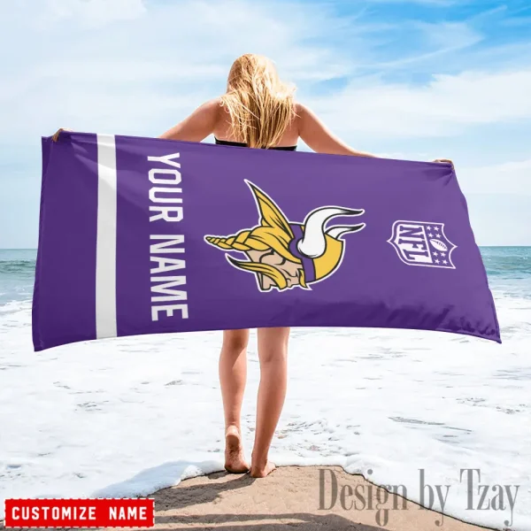 Minnesota Vikings Personalized Limited Edition Beach Towel For Fan AZBTOWEL375