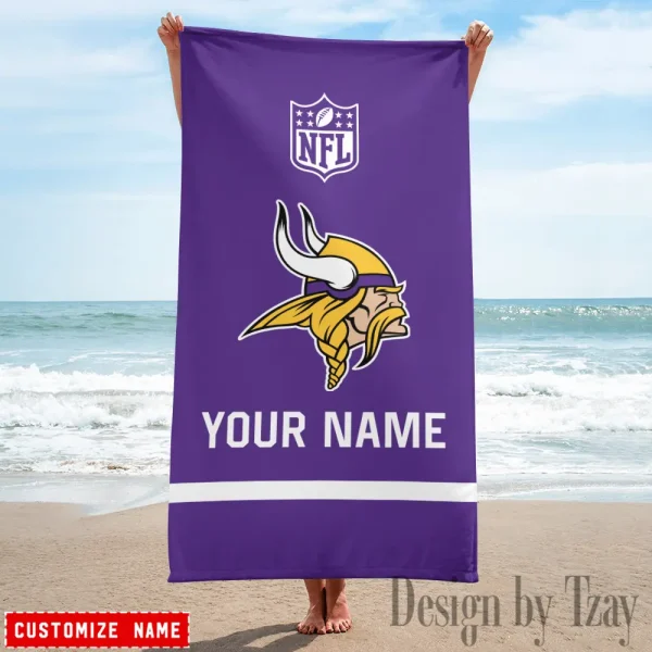 Minnesota Vikings Personalized Limited Edition Beach Towel For Fan AZBTOWEL375 - Image 2