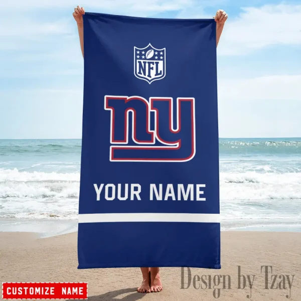 New York Giants Personalized Limited Edition Beach Towel For Fan AZBTOWEL378