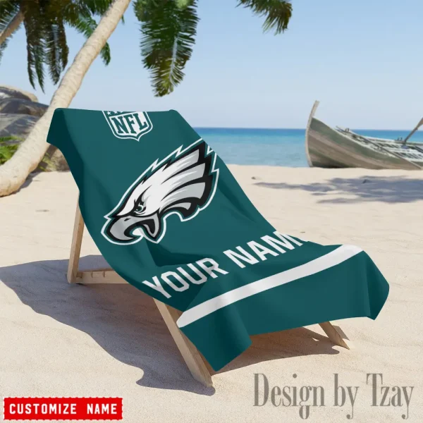 Philadelphia Eagles Personalized Limited Edition Beach Towel For Fan AZBTOWEL380