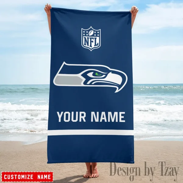 Seattle Seahawks Personalized Limited Edition Beach Towel For Fan AZBTOWEL383