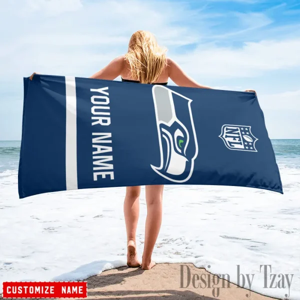 Seattle Seahawks Personalized Limited Edition Beach Towel For Fan AZBTOWEL383 - Image 2