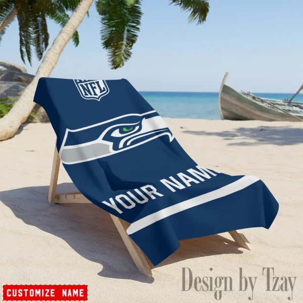 Seattle Seahawks Personalized Limited Edition Beach Towel For Fan AZBTOWEL383 - Image 3