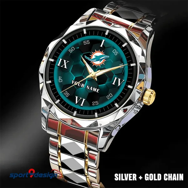 Miami Dolphins Luxury Diamond Men Wristwatch Trending 2025 SPTDMW117 - Image 5