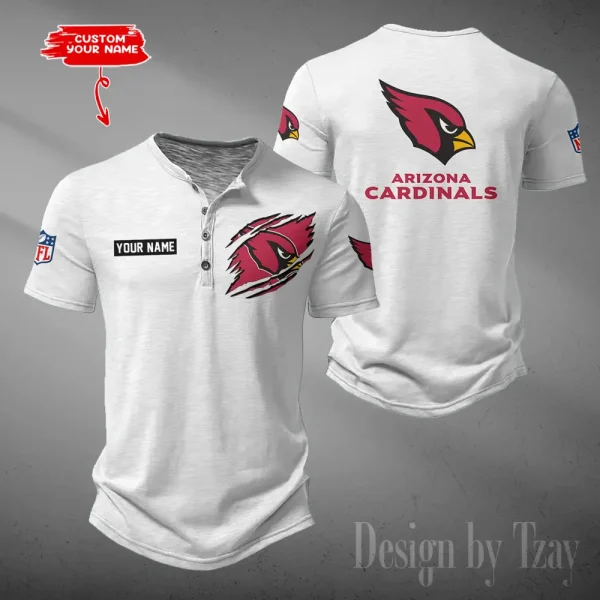 Arizona Cardinals Men's Button Henley Collar T-Shirt New Fashion 2025 SPTMBHCTS033 - Image 4