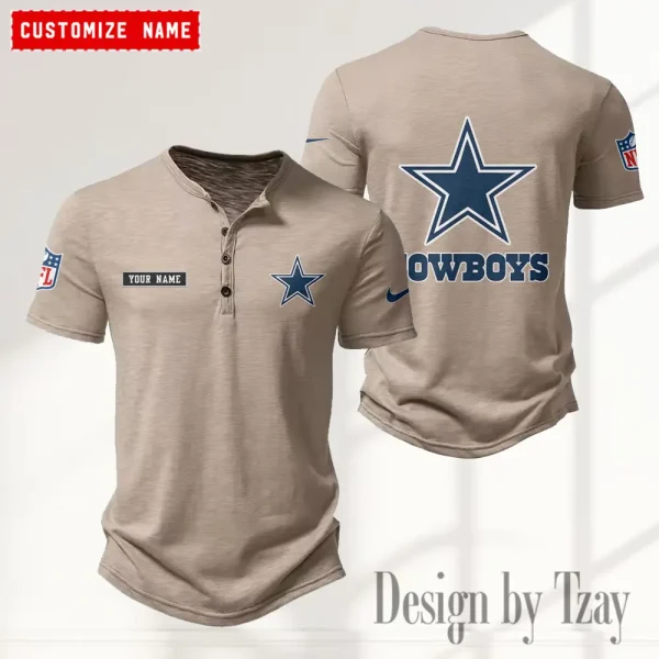 Dallas Cowboys Men's Button Henley Collar T-Shirt New Fashion 2025 SPTMBHCTS009 - Image 5