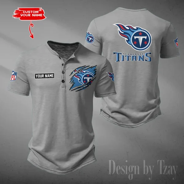 Tennessee Titans Men's Button Henley Collar T-Shirt New Fashion 2025 SPTMBHCTS038 - Image 3