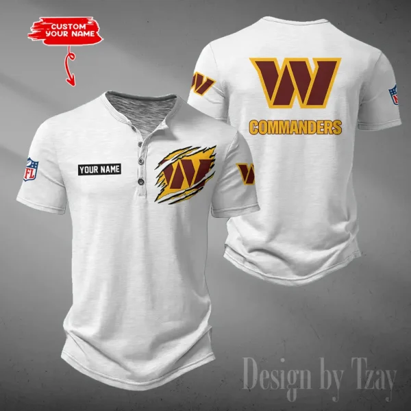 Washington Commanders Men's Button Henley Collar T-Shirt New Fashion 2025 SPTMBHCTS039 - Image 4
