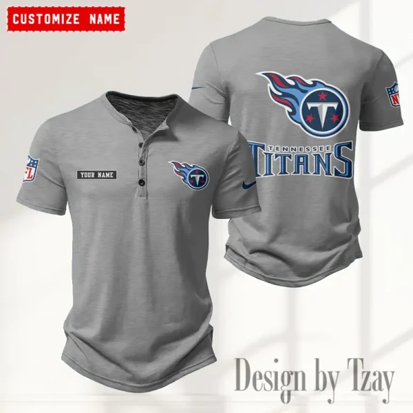 Tennessee Titans Men's Button Henley Collar T-Shirt New Fashion 2025 SPTMBHCTS031 - Image 3