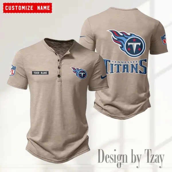 Tennessee Titans Men's Button Henley Collar T-Shirt New Fashion 2025 SPTMBHCTS031 - Image 4