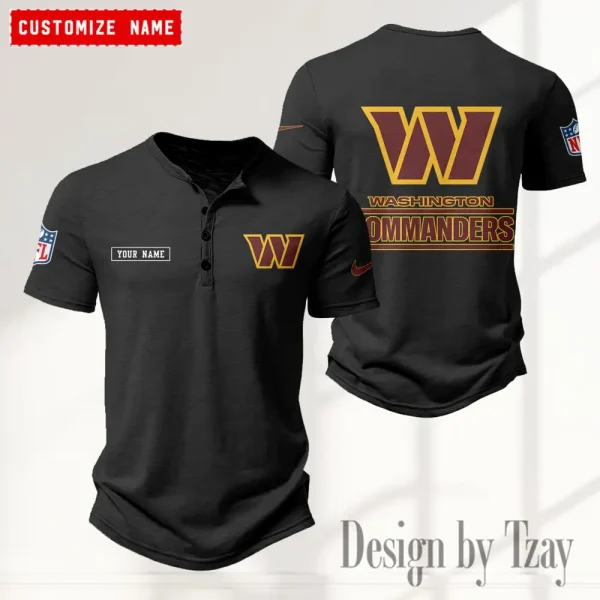 Washington Commanders Men's Button Henley Collar T-Shirt New Fashion 2025 SPTMBHCTS032 - Image 5